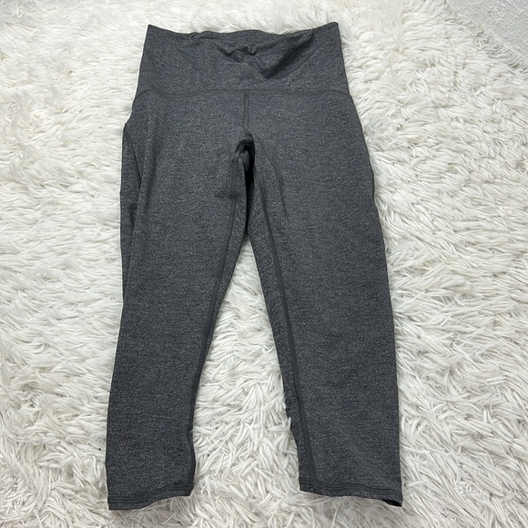 Lululemon Train Times Crop (17" ) Heathered Black - Picture 1 of 5